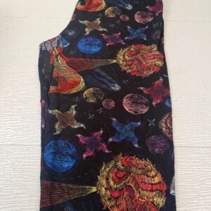 Fabulegs Galaxy Space Print Leggings Size XL Planets & Stars Novelty